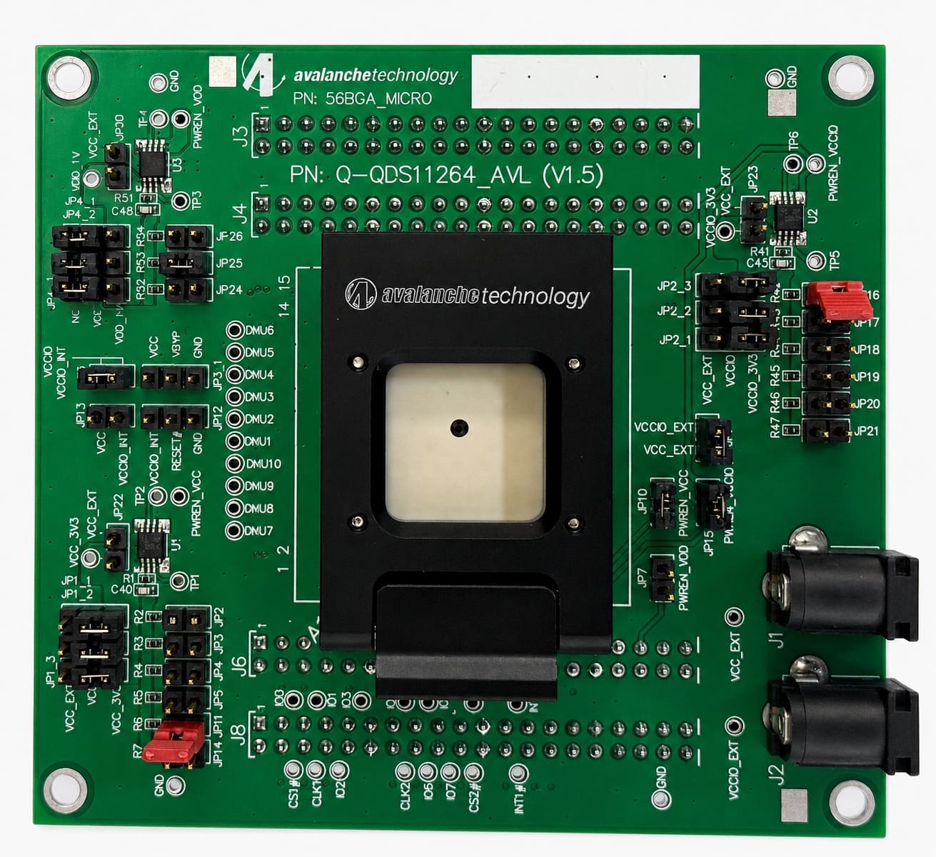 Avalanche Technology microcontroller development board with socket