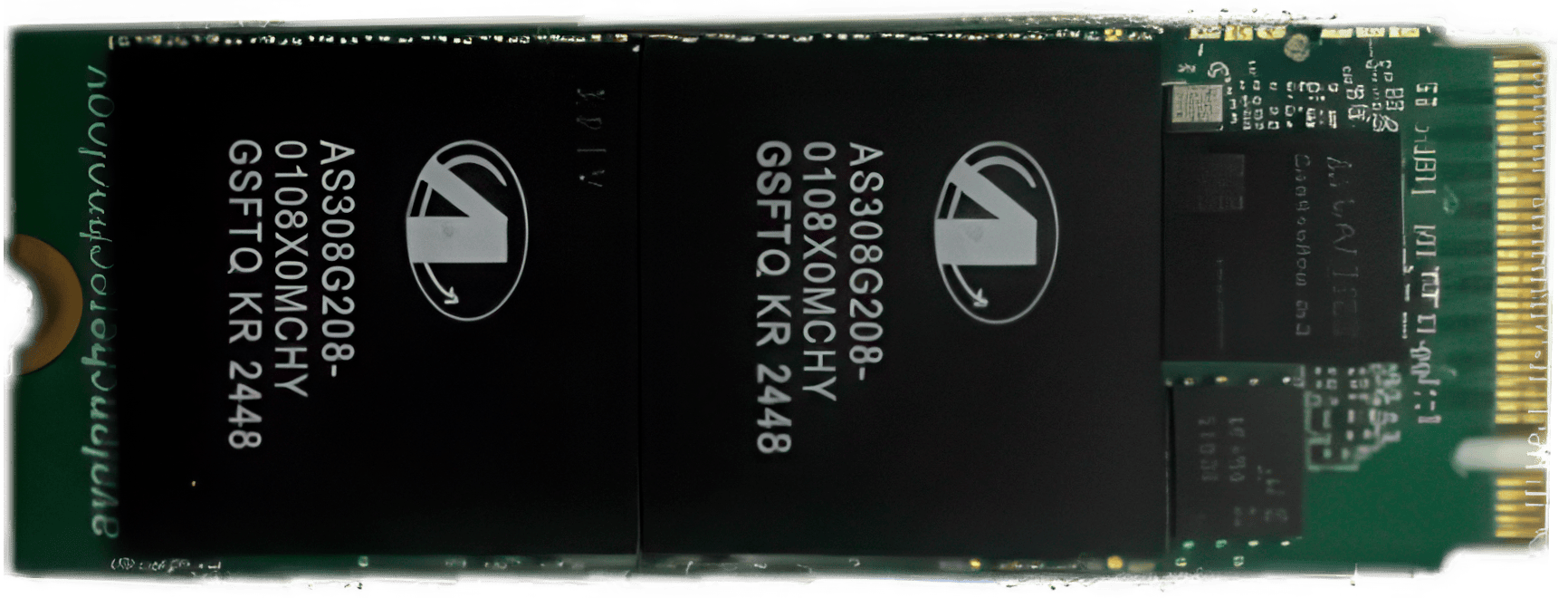 Close-up of M.2 SSD storage chip
