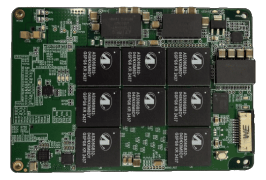 PCB with multiple integrated circuits and components