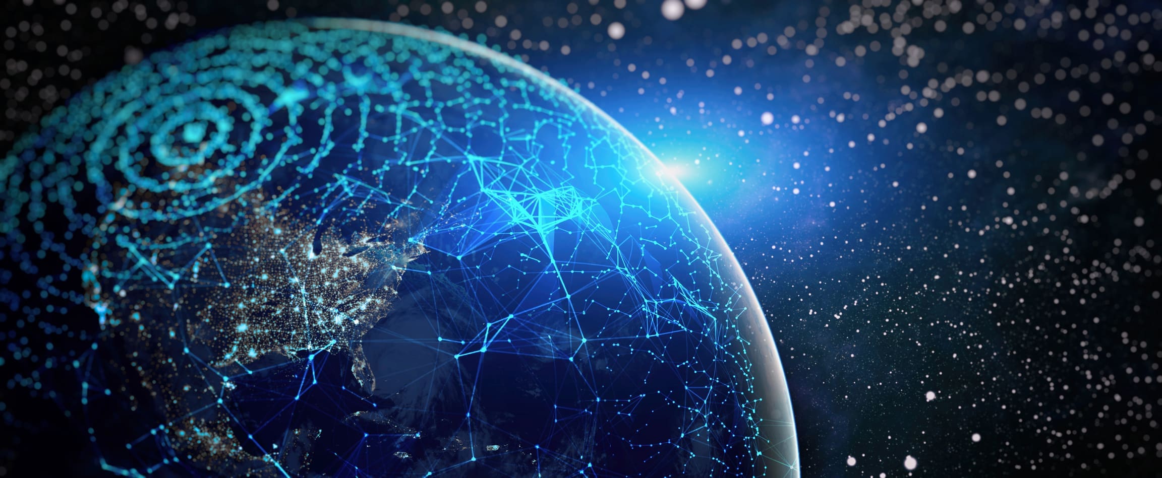 Digital illustration of Earth from space representing Ava-MRAM survivability in radiation environments.